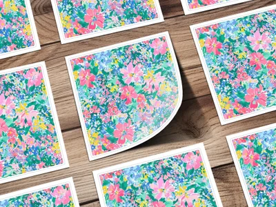 Impressionistic Seamless Painterly Spring Pattern Floral
