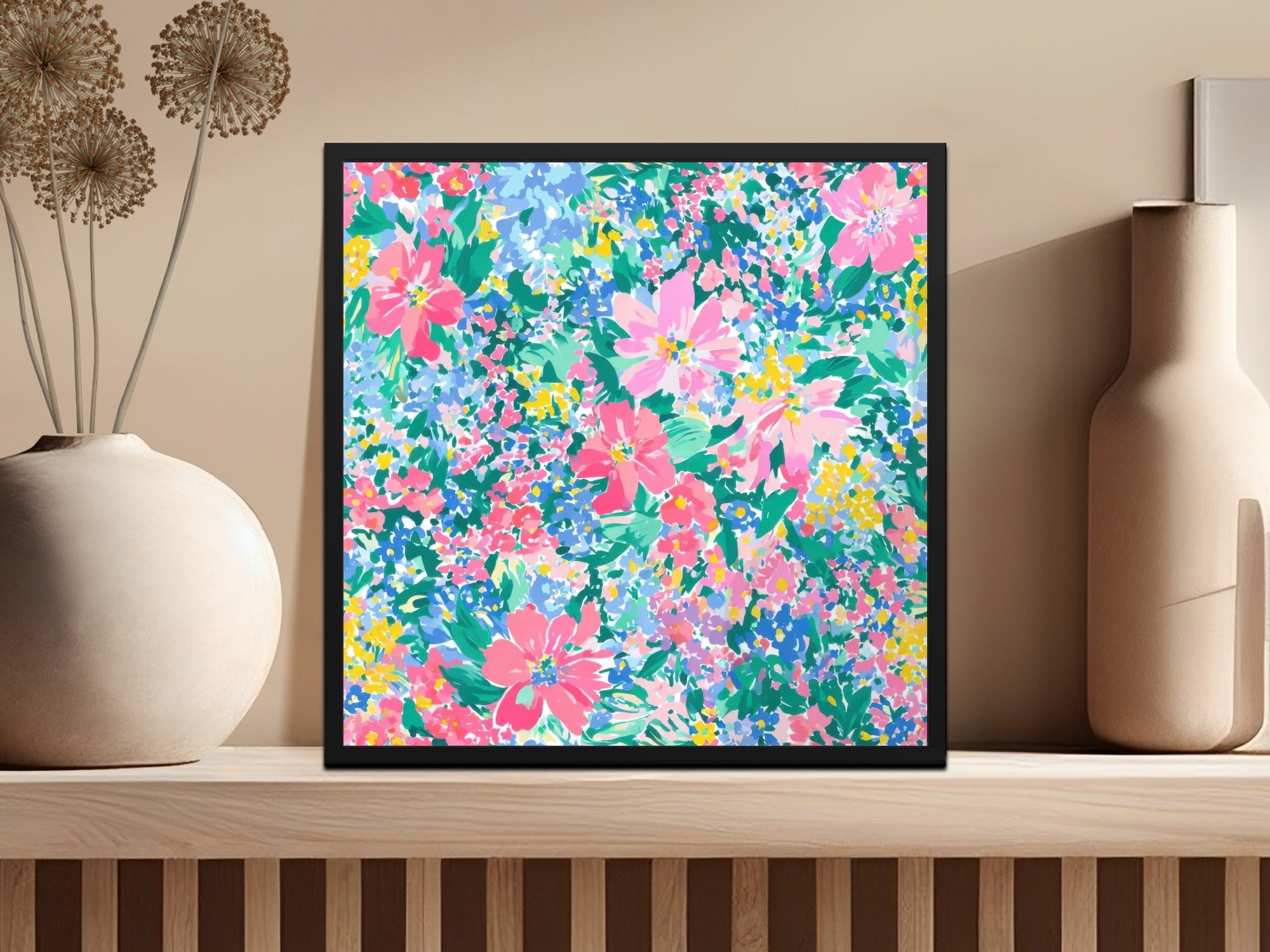 Impressionistic Seamless Painterly Spring Pattern Floral