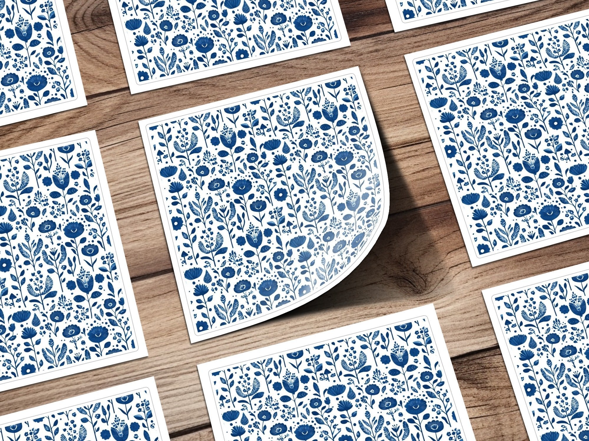 Indigo Blooms A Seamless Floral Pattern Artwork Digital