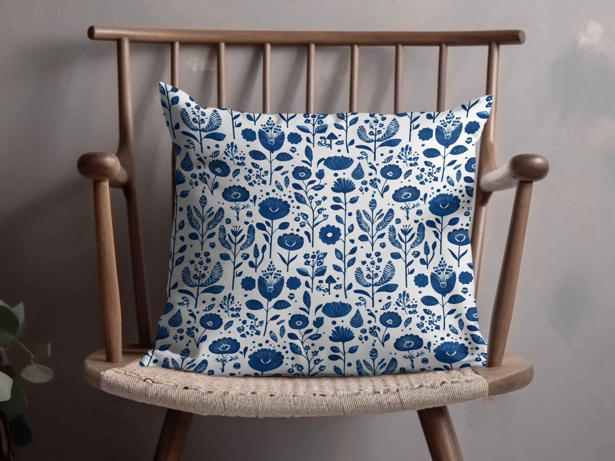 Indigo Blooms A Seamless Floral Pattern Artwork Digital