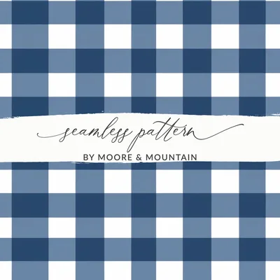 Indigo Buffalo Check Seamless Pattern Digital Paper, Gingham Commercial Use, Pastel Blue Plaid Texture