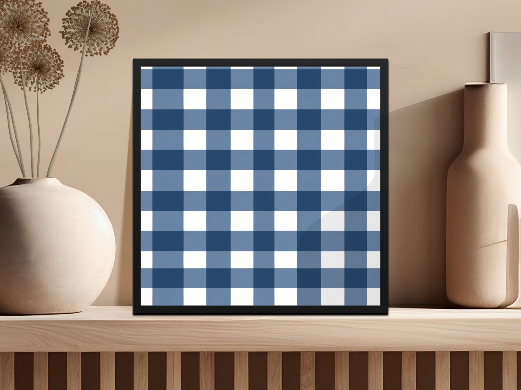 Indigo Buffalo Check Seamless Pattern Digital Paper, Gingham Commercial Use, Pastel Blue Plaid Texture