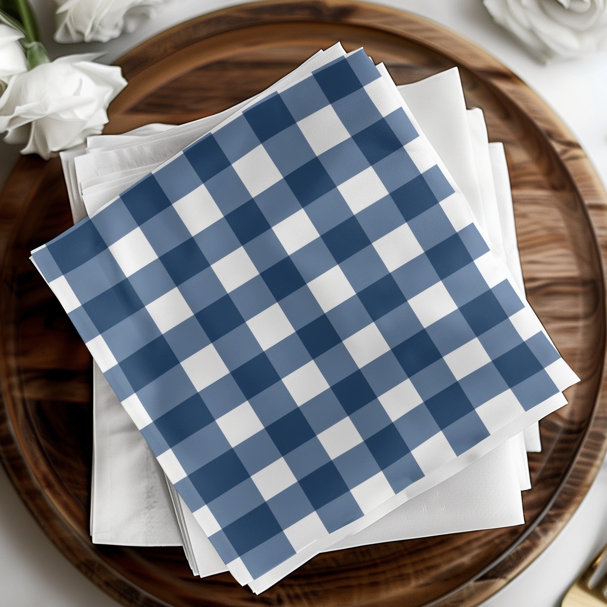 Indigo Buffalo Check Seamless Pattern Digital Paper, Gingham Commercial Use, Pastel Blue Plaid Texture