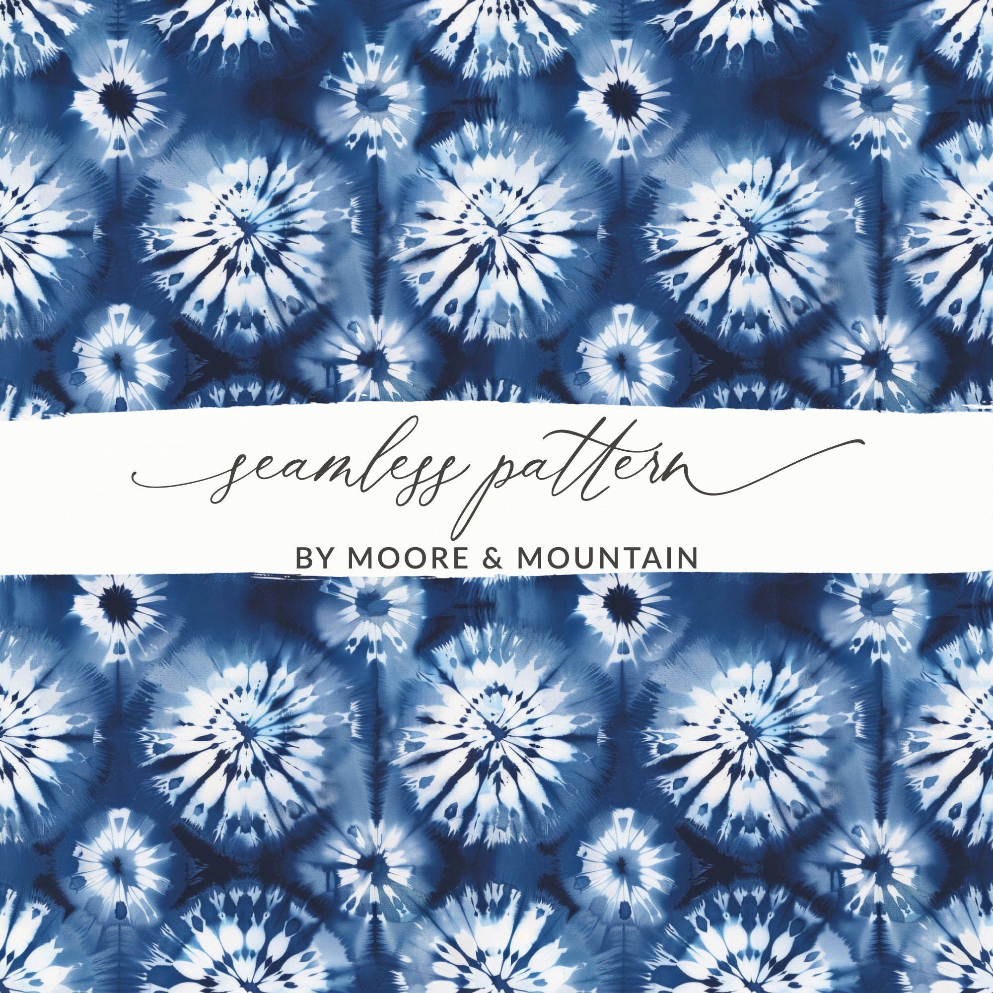 Indigo Tie Dye Digital Paper, Seamless Pattern, Floral, Shibori Texture, Fabric Background, Printable Design, Digital Files
