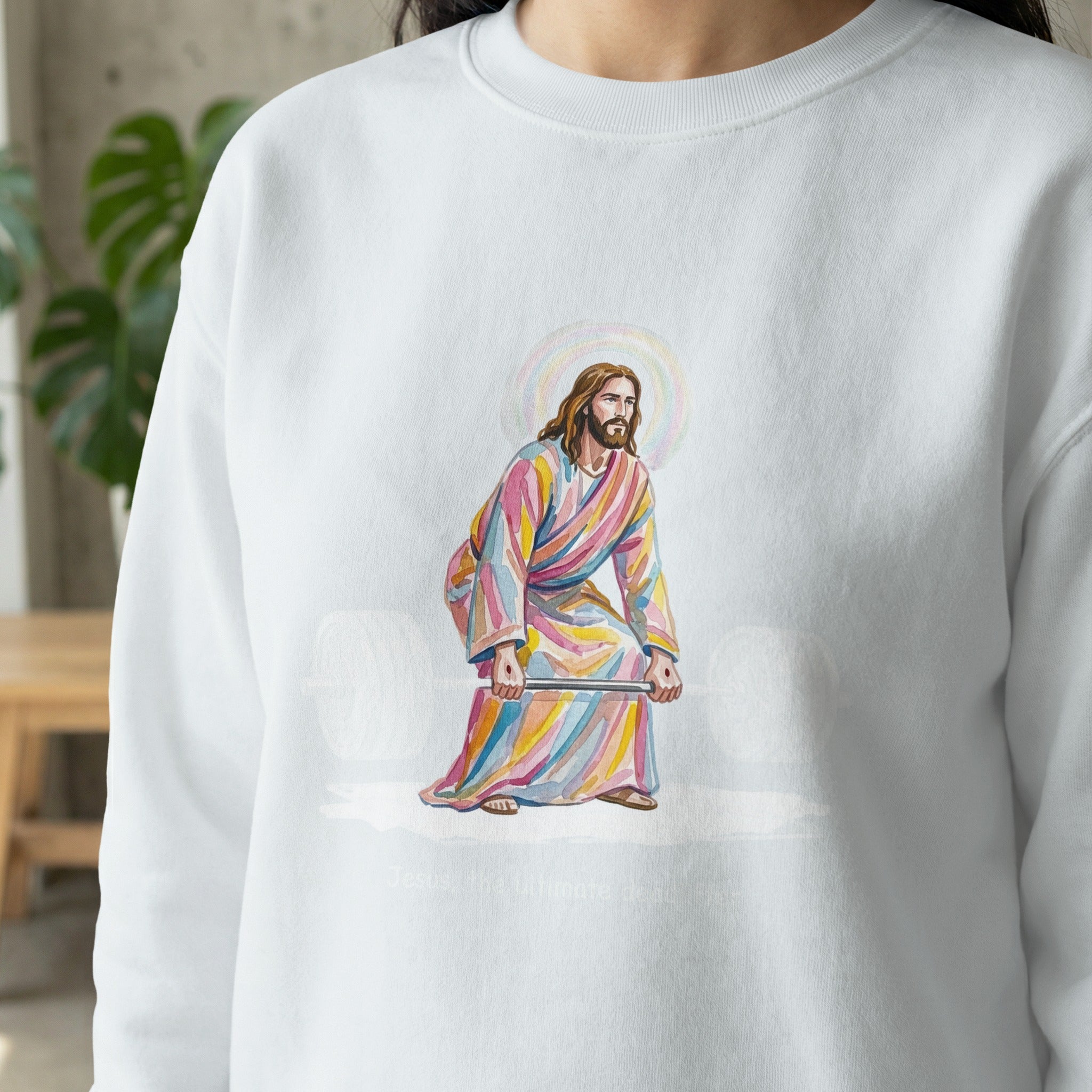 Jesus Deadlifting Digital Art PNG | Preppy Clip Art | Funny Christian Gym Workout Digital Download for Athletes & Believers Unique Gift