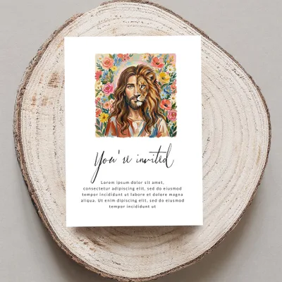 Jesus Lion of Judah Digital T-Shirt Design, Christian Faith Boho Floral Art Tee, Religious Spiritual Apparel Print