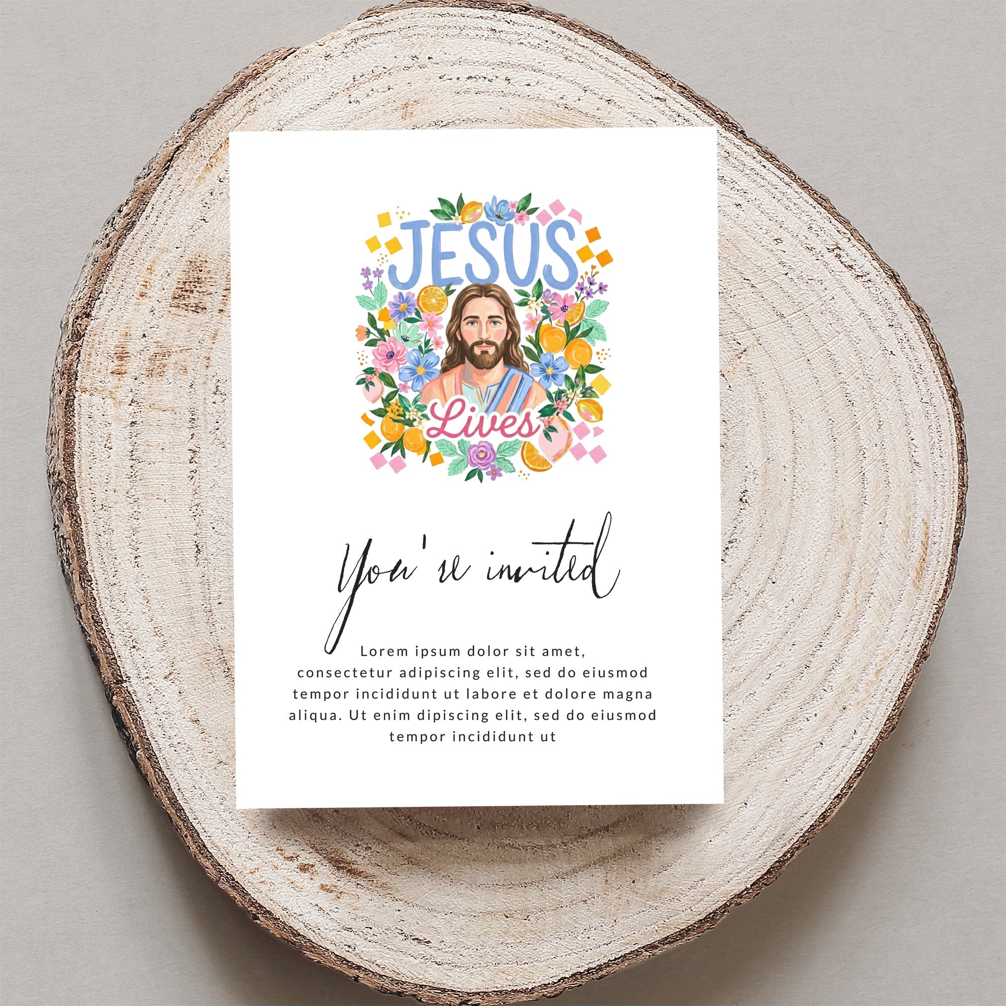 Jesus Lives Christian T-Shirt Digital File, Vibrant Faith Apparel, Floral Jesus Design, Easter Gift for Her