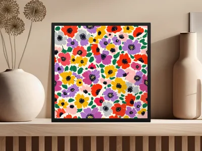Jewel Tones Ditsy Floral Seamless Tiny Seamless Ditsy Flower Background