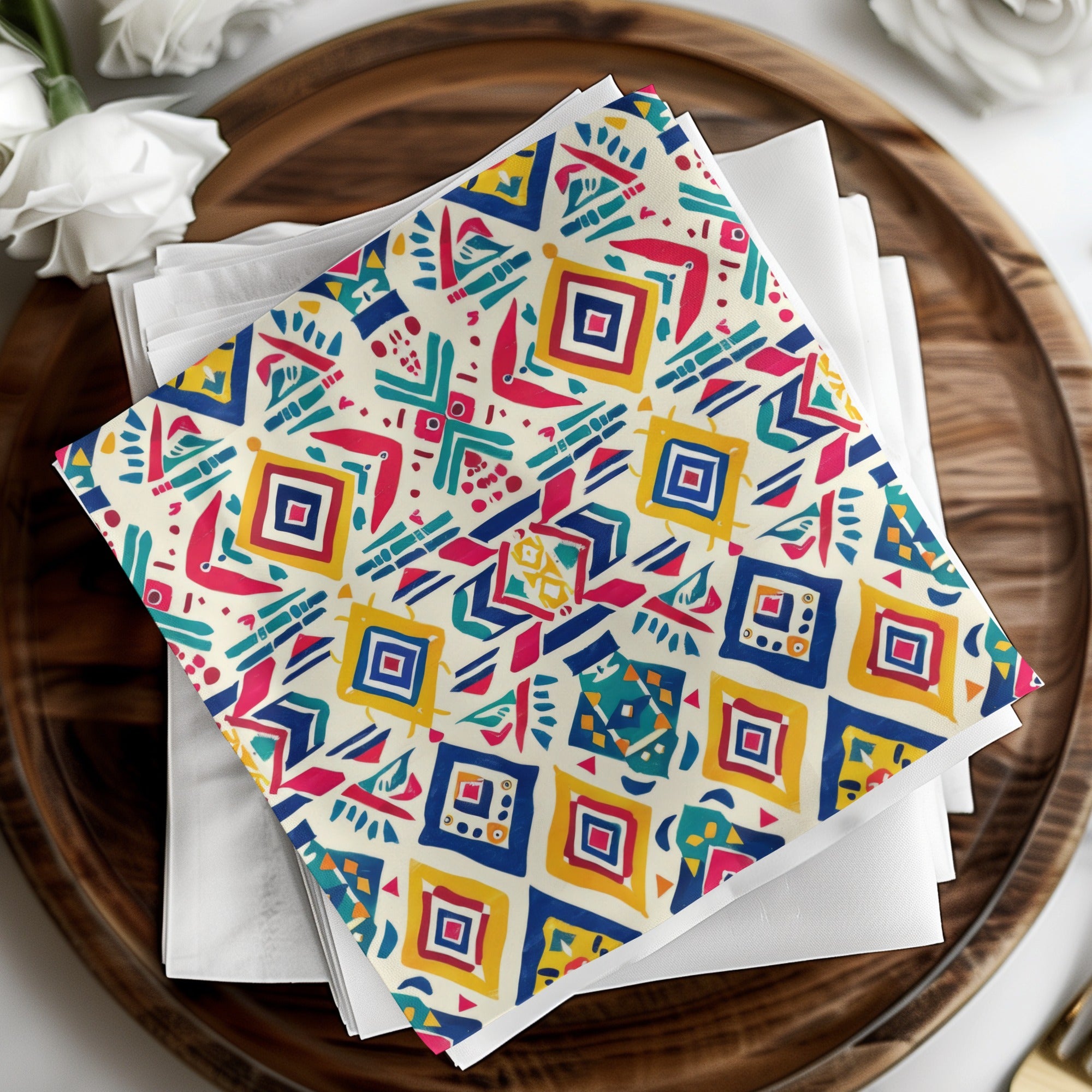 Jewel Tones Geometric Indian Aztec Seamless Pattern Digital