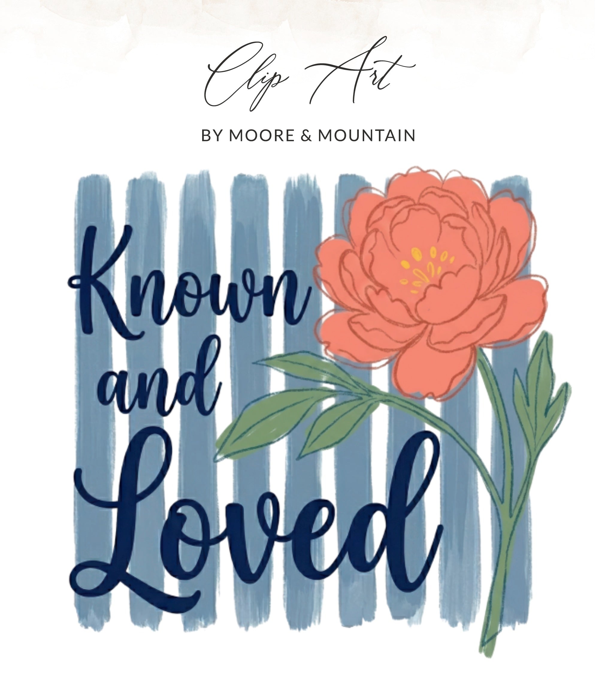 Known and Loved T Shirt Digital File, Inspirational Peony Design for Women, Affirmation Christian PNG SVG, Encouragement Gift for Her, Mom