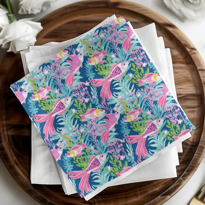 Koi Fish Preppy Digital Pattern for Commercial Use Seamless Fish Background
