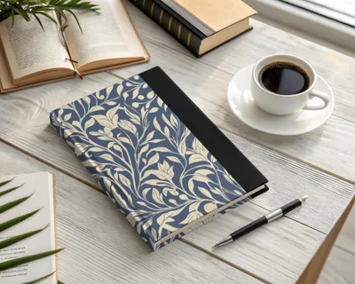 Larkspur Print Seamless William Morris Background Blue Cream Digital