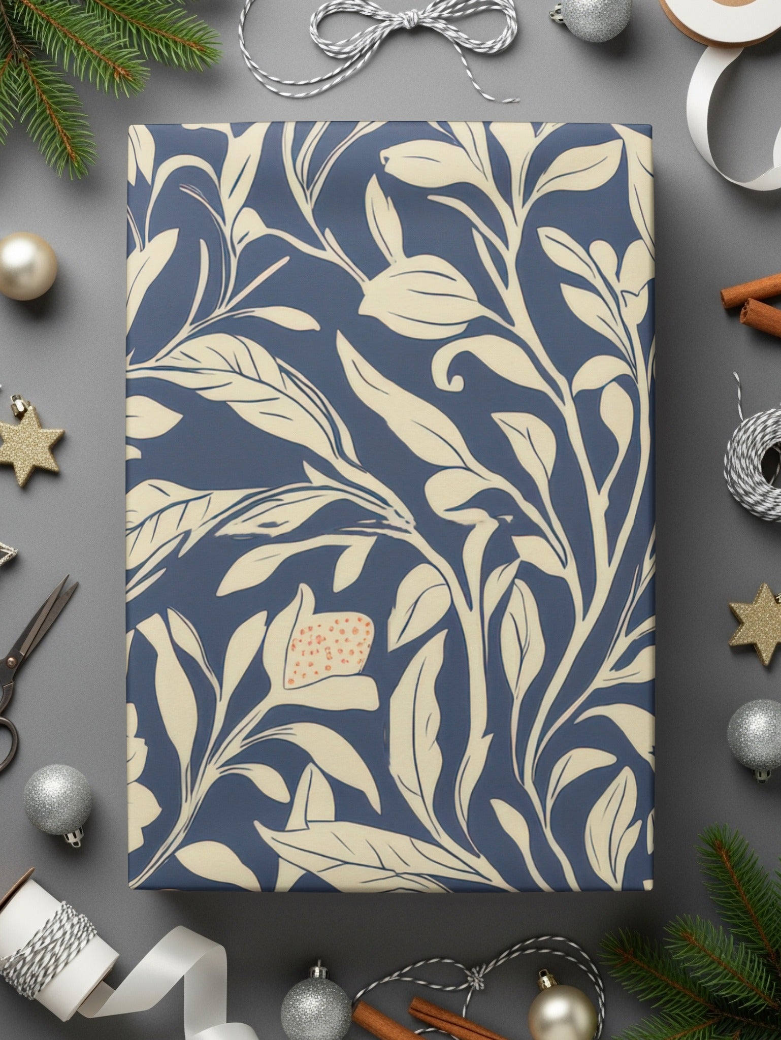 Larkspur Print Seamless William Morris Background Blue Cream Digital
