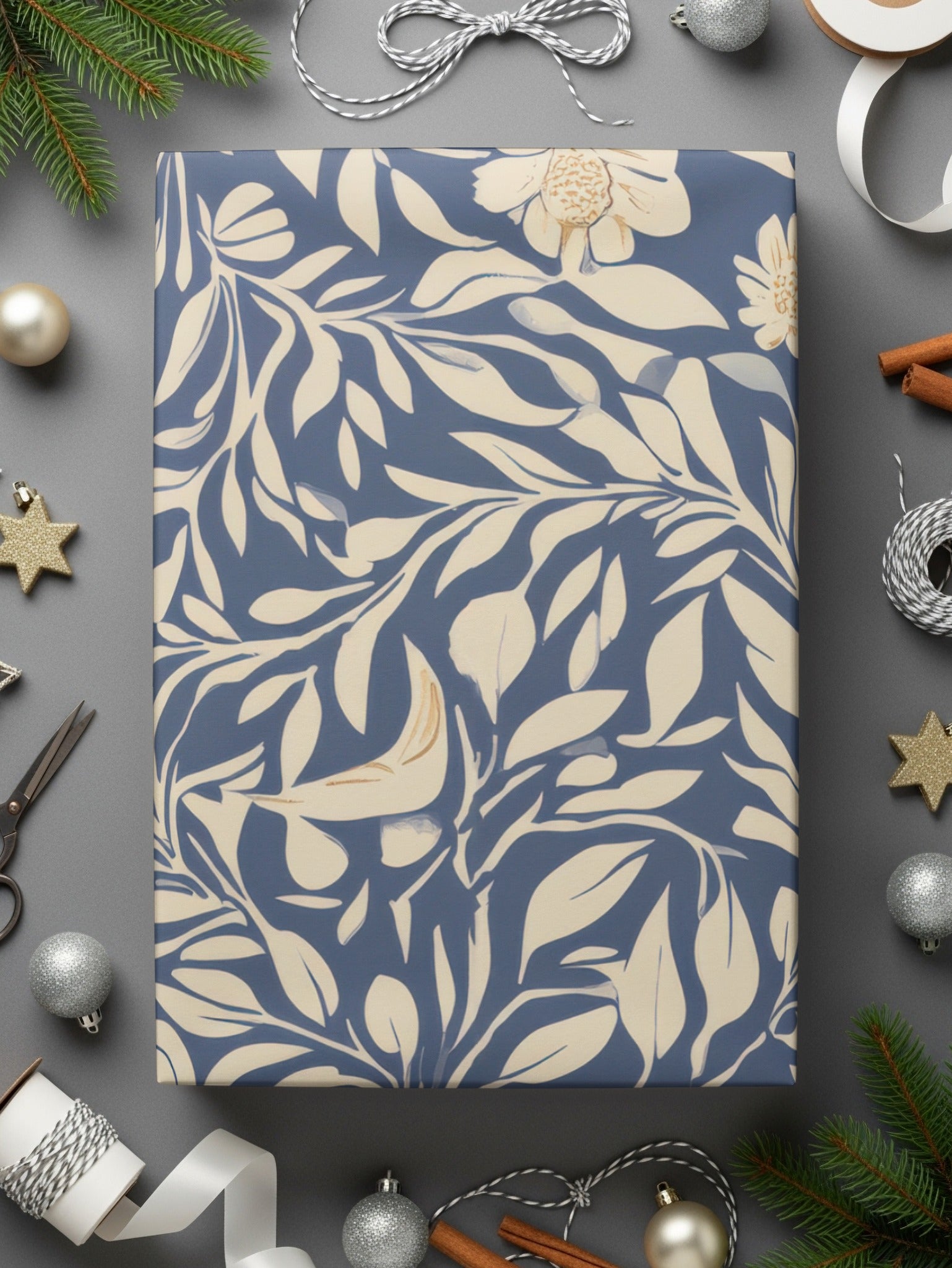 Larkspur Seamless William Morris Pattern Vines Background Blue and Beige Pattern Digital