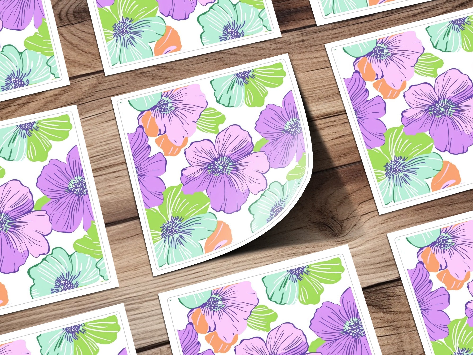 Lavender Preppy Digital Paper, 60s floral pattern, Seamless Floral Print, Retro Flower Background, Floral Pattern Paper, Floral Digital