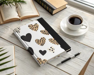 Leopard Heart Digital Paper, Seamless Pattern, Dalmatian Heart Print, Valentine's Day Background, Cheetah Spots Digital Download