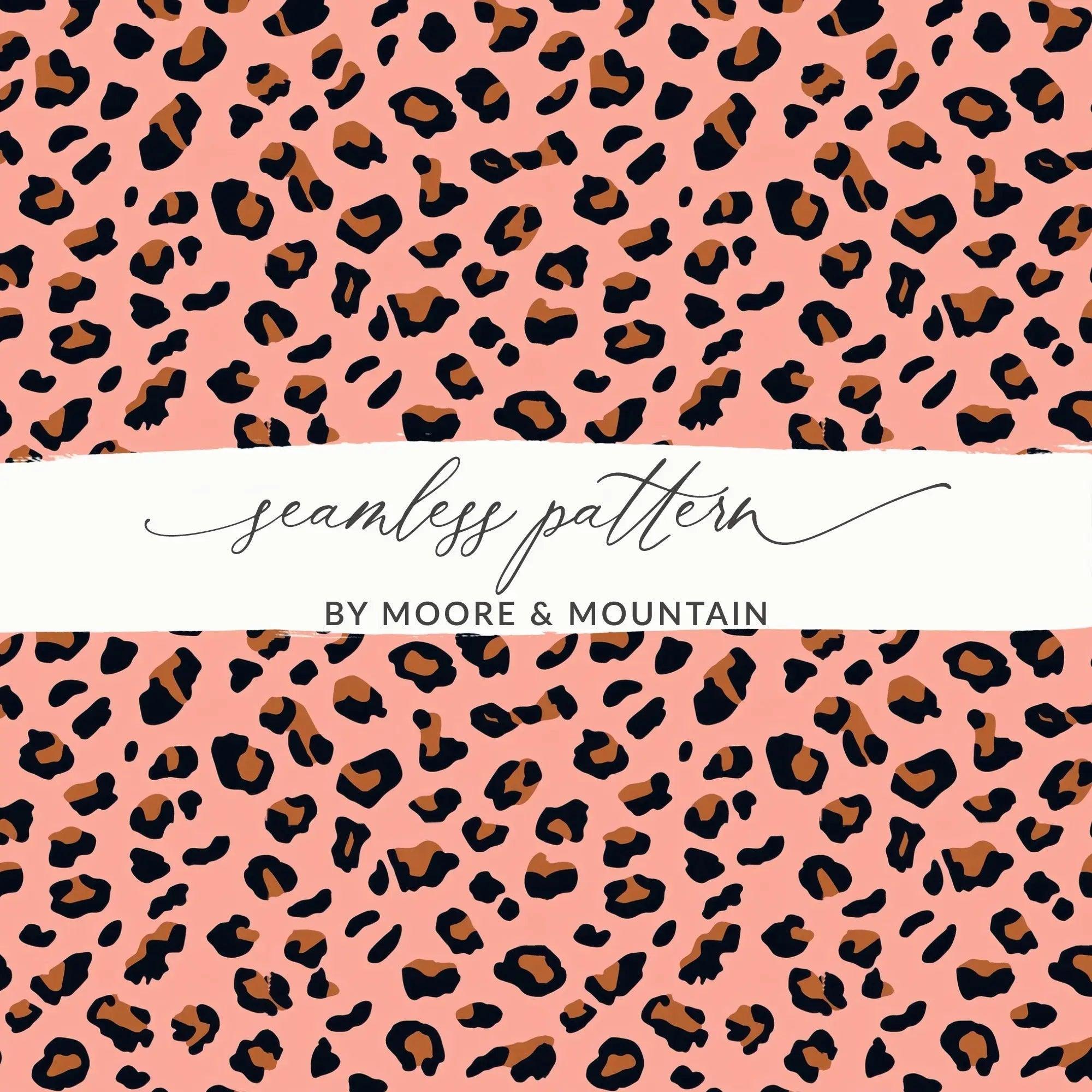Leopard Print Digital Pattern, Pink Animal Print Paper, Seamless JPEG for Crafts, Fabric, Wallpaper, Digital Download