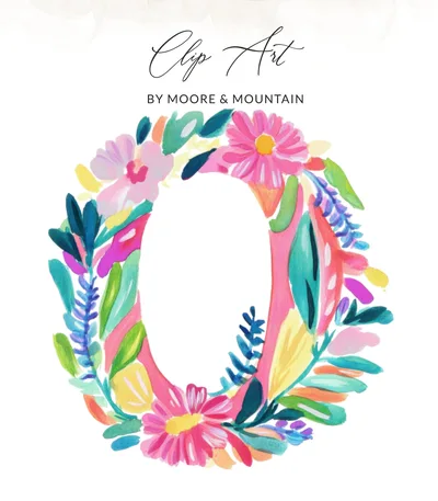 Letter O Floral SVG, PNG, Watercolor Alphabet Art, Vibrant Botanical Initial Digital Download, Personalized Gift Monogram, Bright Flowers