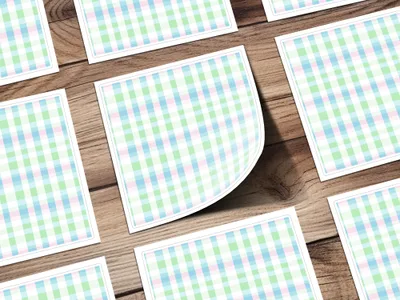Light Blue Green Pink Pastel Checkered Digital