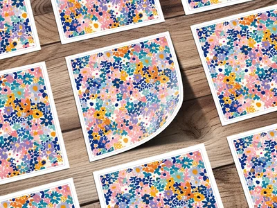 Light Blue Pink Floral Pattern for Spring Summer Time Digital