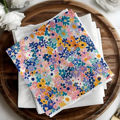 Light Blue Pink Floral Pattern for Spring Summer Time Digital