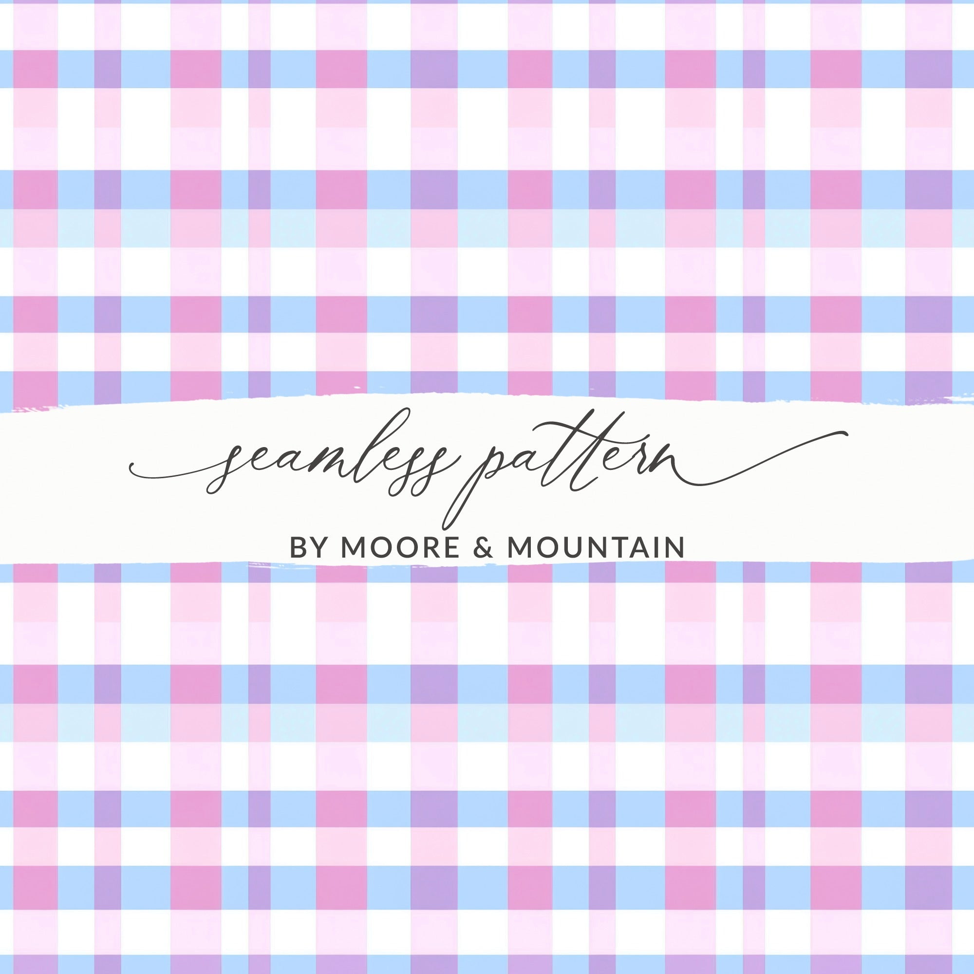 Light Blue Pink Lavender Pastel Checkered Digital