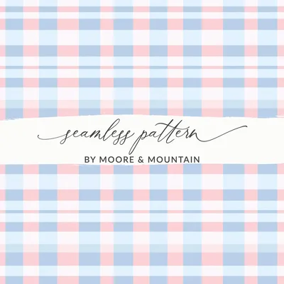Light Blue Pink Pastel Checkered Seamless Plaid Digital