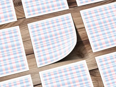 Light Blue Pink Pastel Checkered Seamless Plaid Digital
