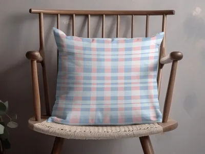 Light Blue Pink Pastel Checkered Seamless Plaid Digital
