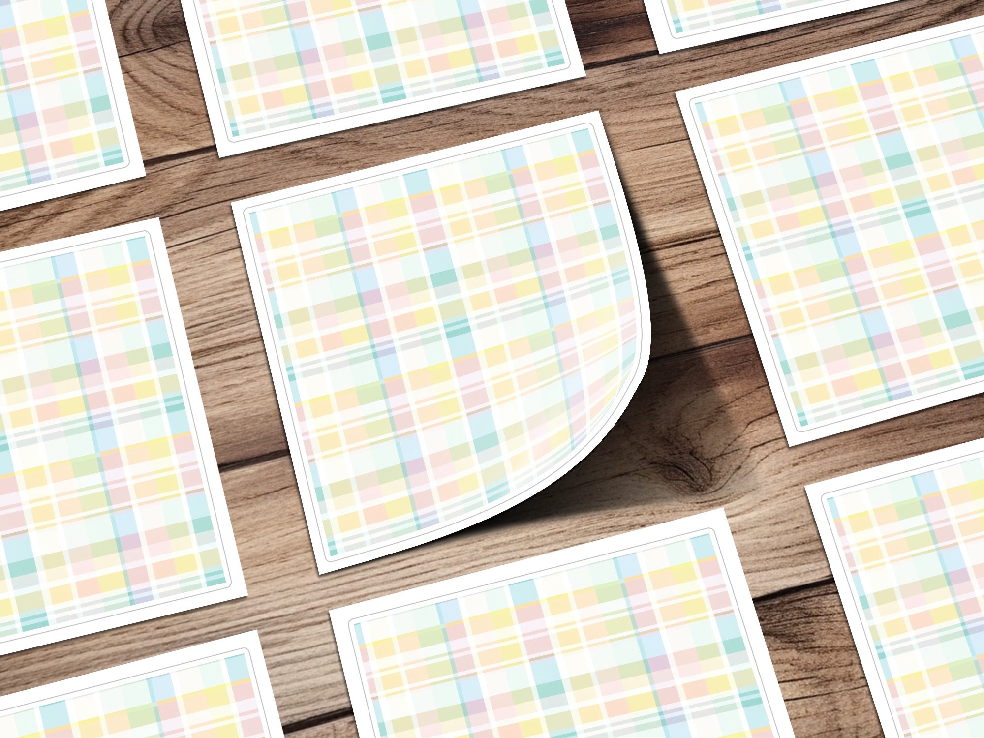 Light Blue Spring Plaid Pastel Checkered Digital