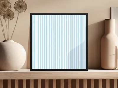 Light Blue Stripes Patterned Seamless Grandmillenial Digital