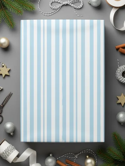 Light Blue Stripes Patterned Seamless Grandmillenial Digital