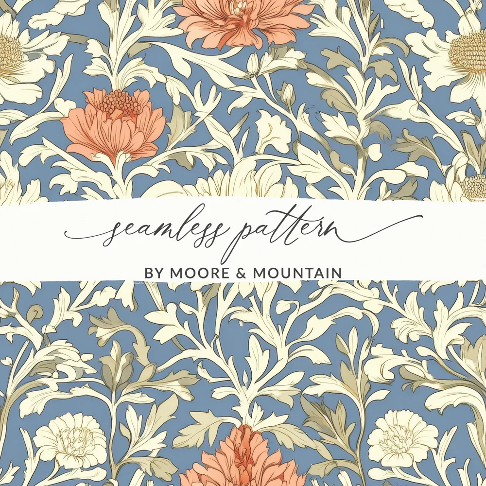 Light Blue William Morris Larkspur Print Digital