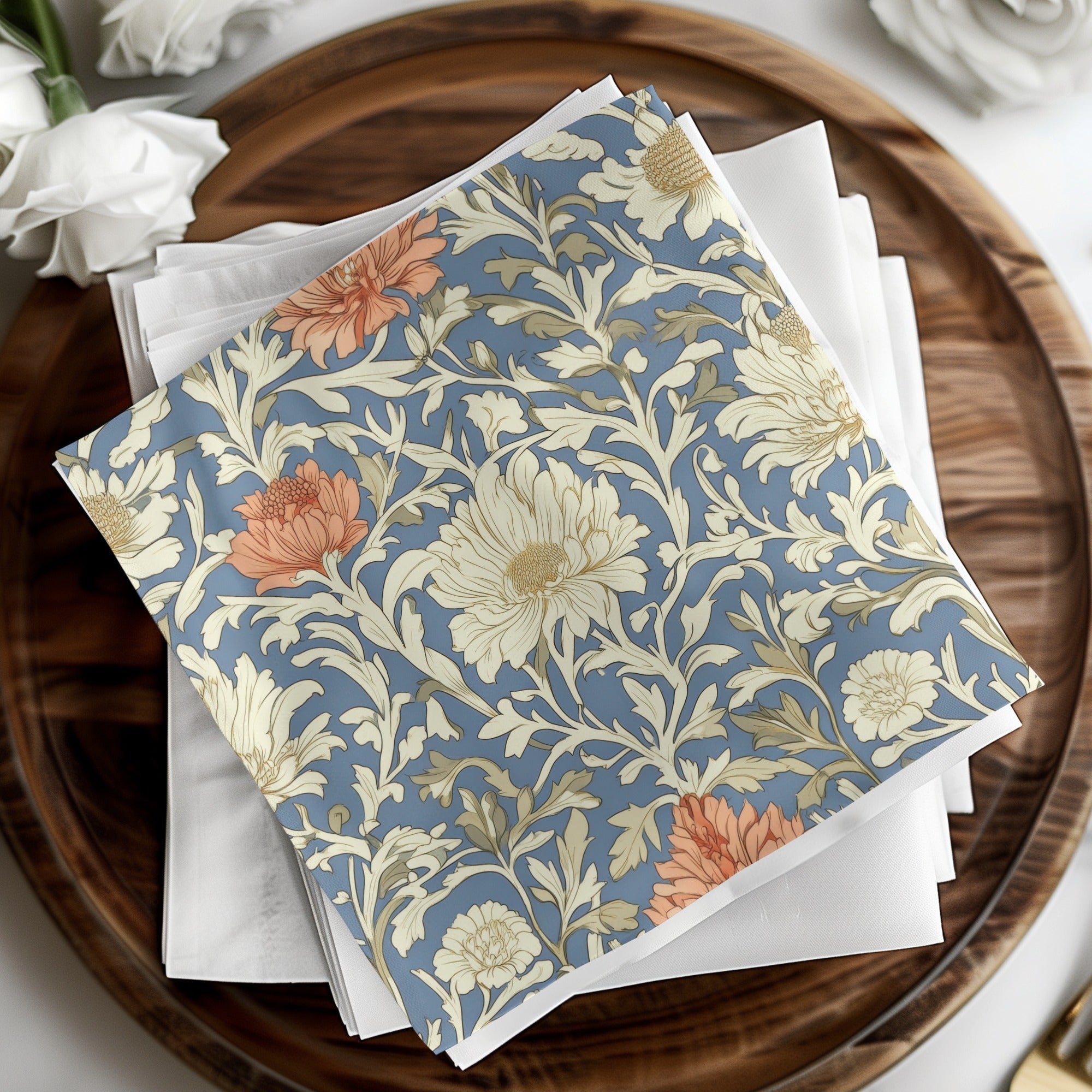 Light Blue William Morris Larkspur Print Digital