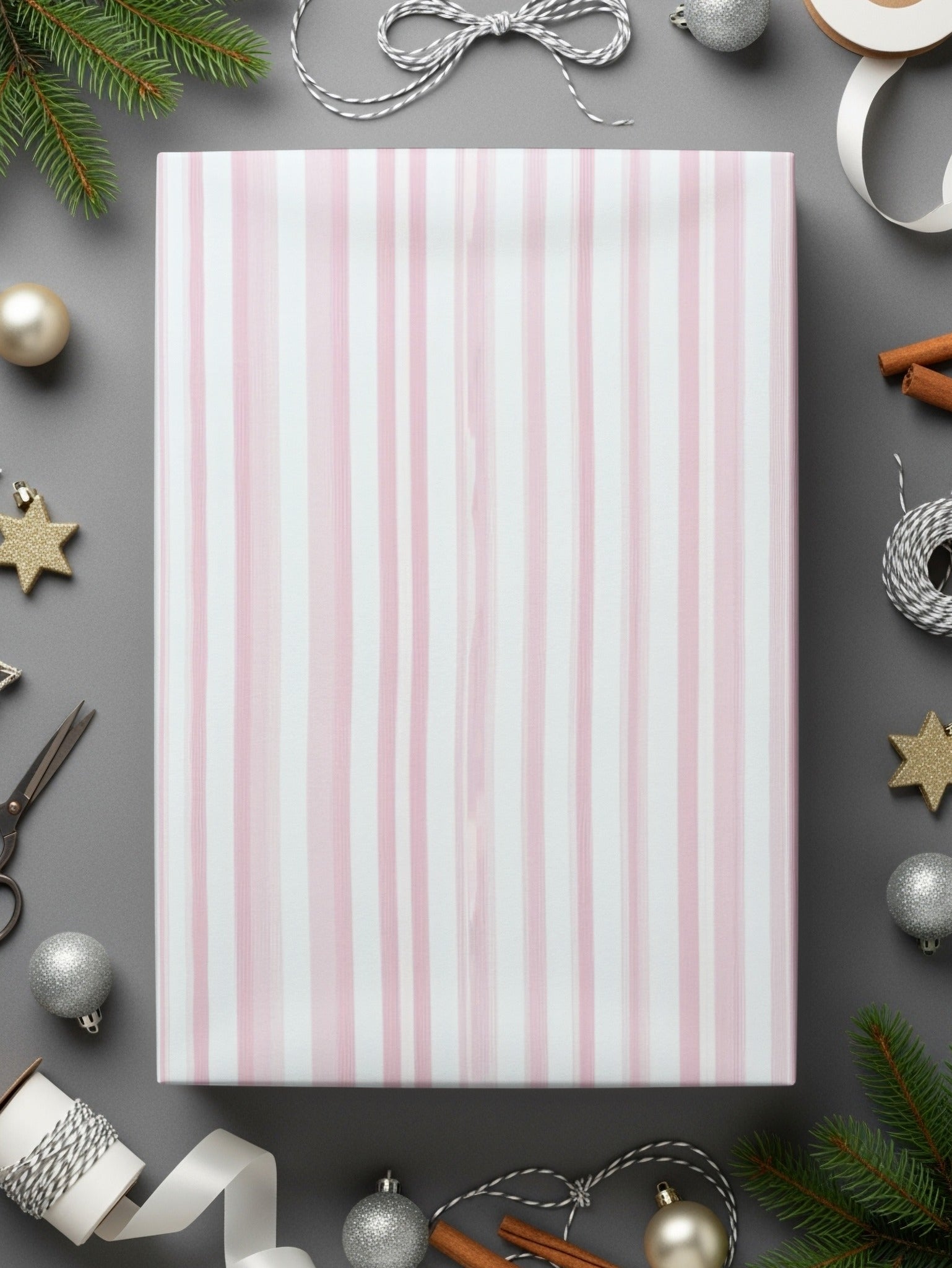 Light Pink and White Stripes Seamless Grandmillenial Digital