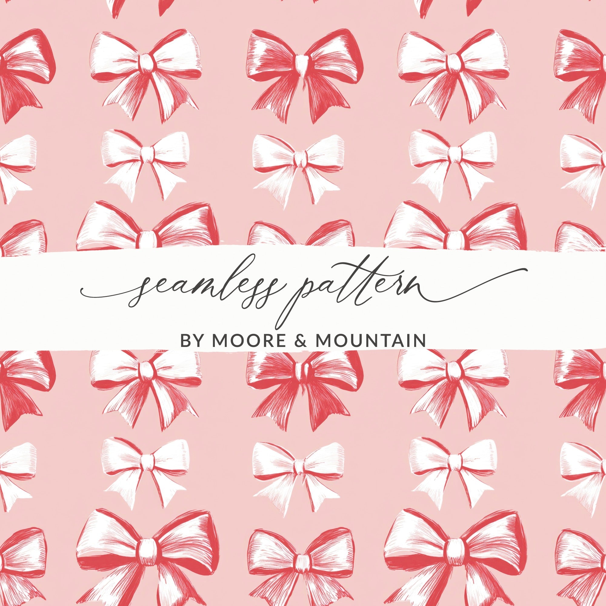 Light Pink Bows Seamless Coquette Design Digital