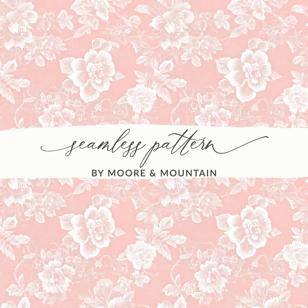 Light Pink Lace Floral Granny Core Pattern Digital
