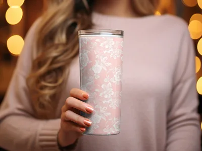 Light Pink Lace Floral Granny Core Pattern Digital