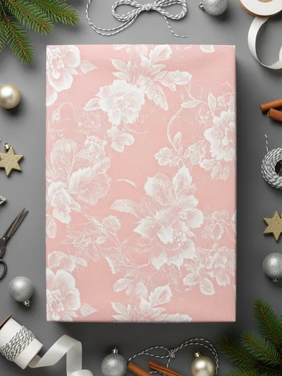 Light Pink Lace Floral Granny Core Pattern Digital