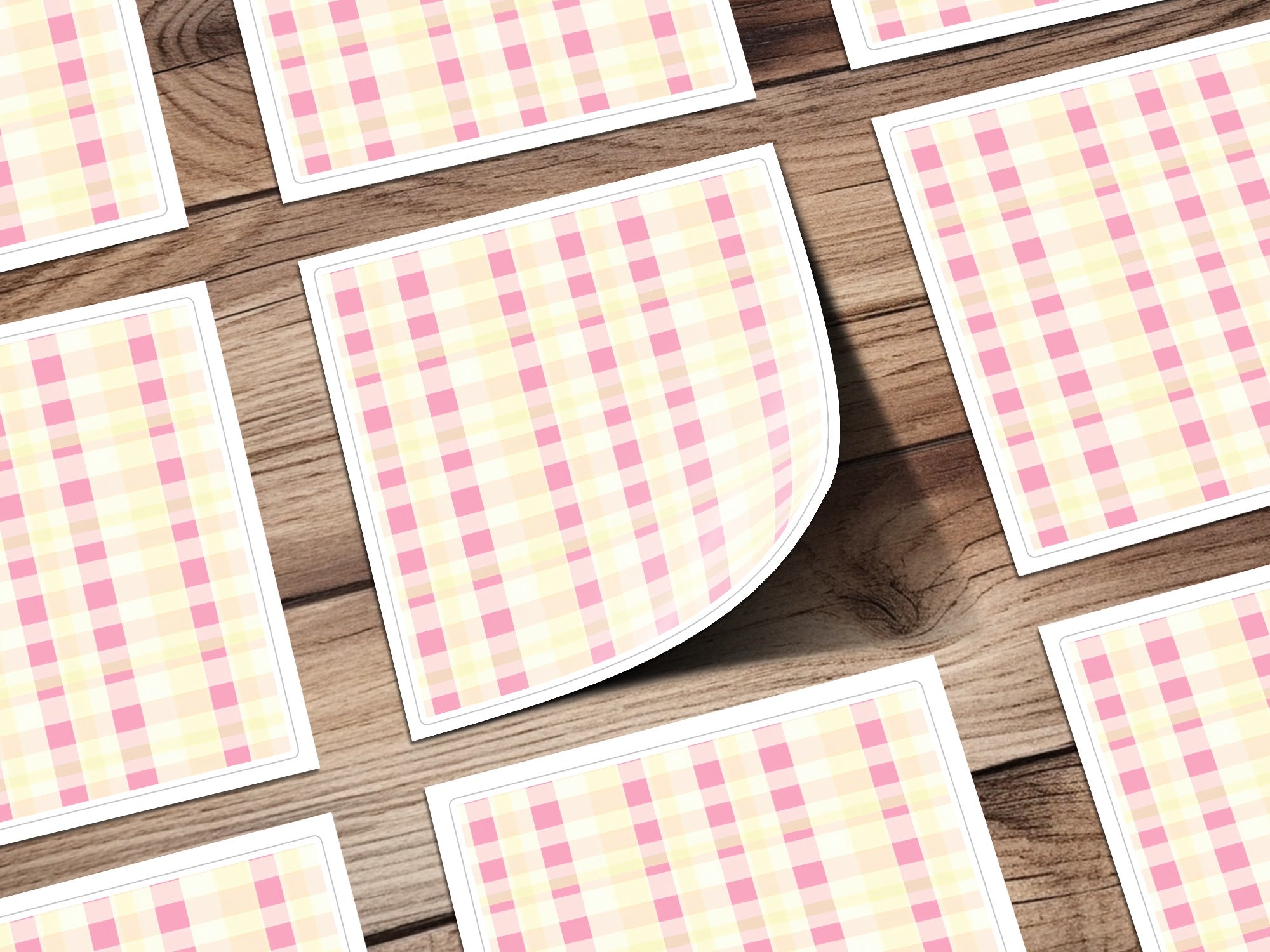 Light Pink Pastel Checkered Spring Plaid Digital