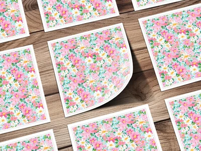 Light Pink Preppy Floral Maximalist Floral Pattern Digital