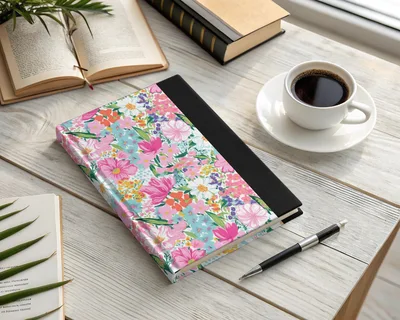 Light Pink Preppy Floral Maximalist Pattern Digital