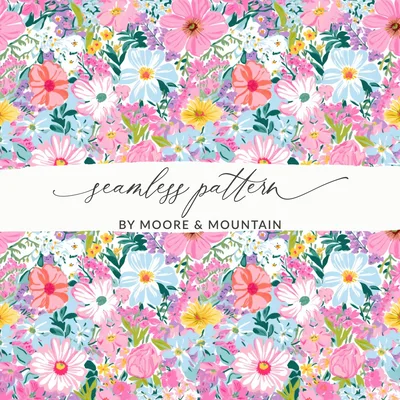 Light Pink Preppy Pastel Floral Digital