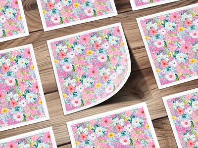 Light Pink Preppy Pastel Floral Digital