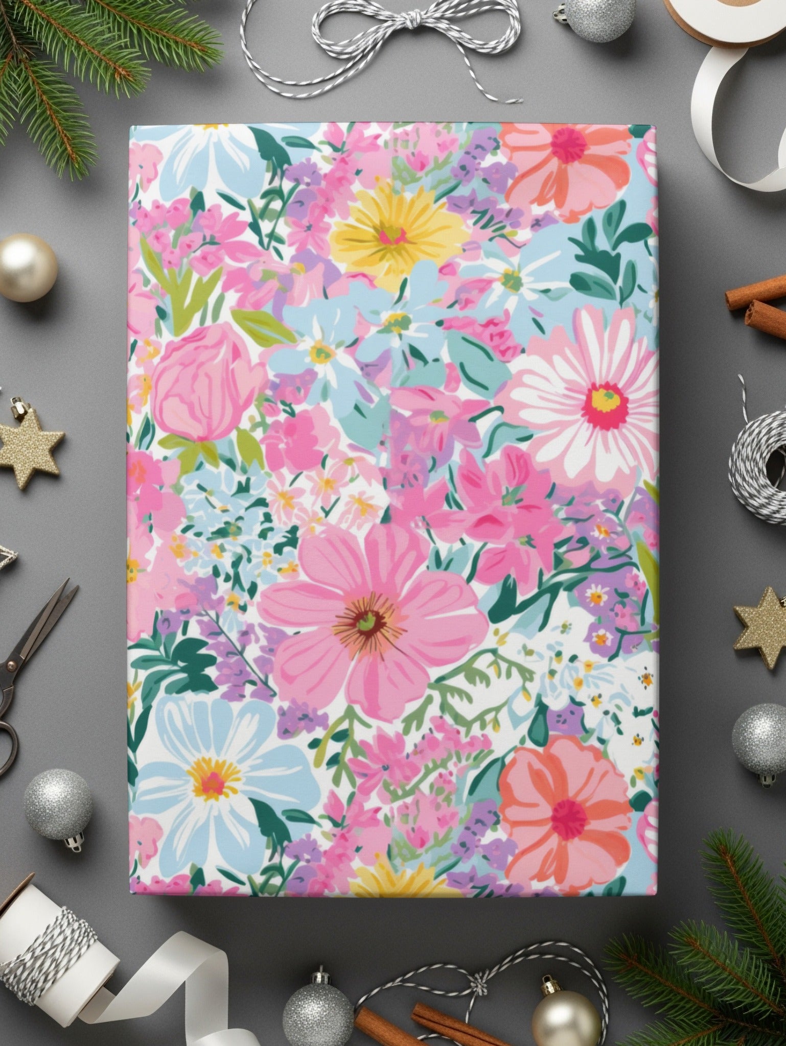 Light Pink Preppy Pastel Floral Digital