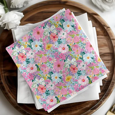Light Pink Preppy Pastel Floral Digital