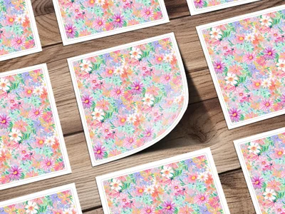 Light Pink Preppy Pastel Floral Maximalist Floral Pattern