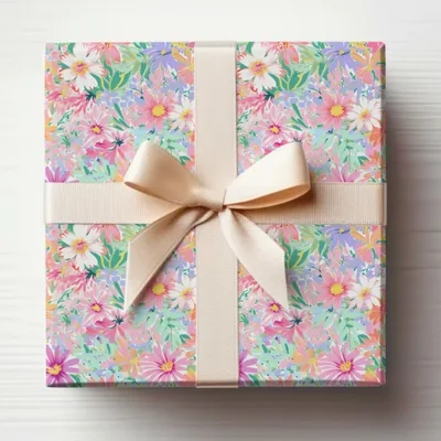 Light Pink Preppy Pastel Floral Maximalist Floral Pattern