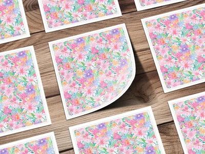 Light Pink Preppy Pastel Floral Maximalist Floral Pattern