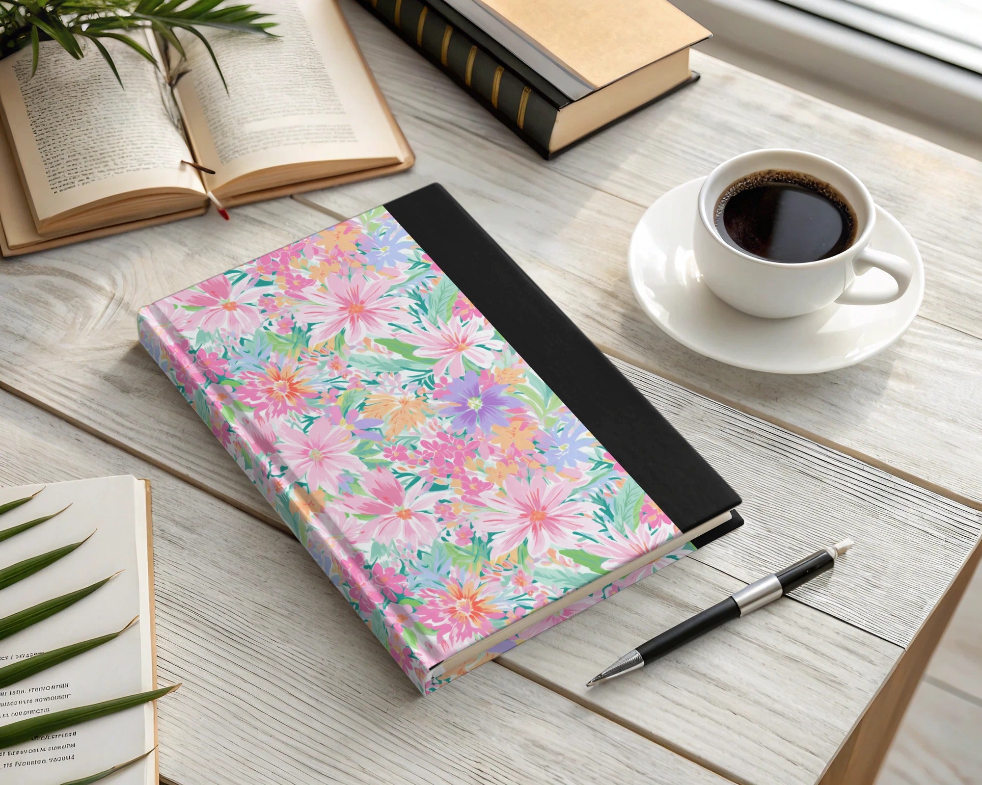 Light Pink Preppy Pastel Floral Maximalist Floral Pattern
